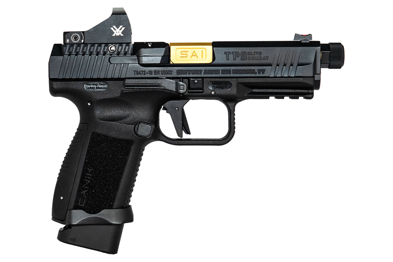 TP9 Elite Combat Executive 9mm Pistol with Threaded Barrel and Vortex Viper Red