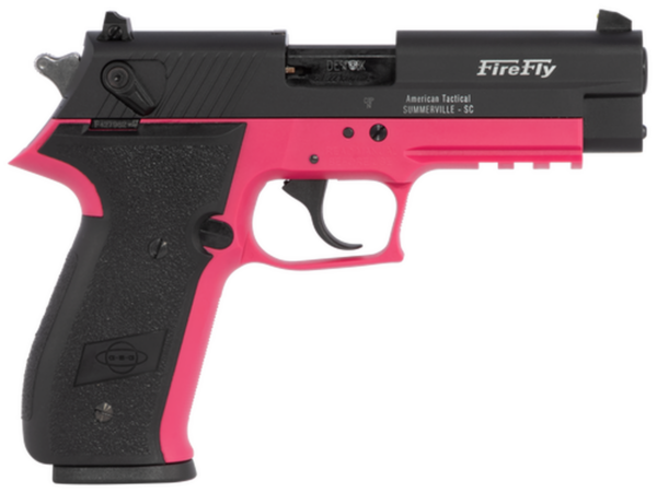 GSG FireFly, .22 LR, 4.9" Barrel, 10rd, SA/DA, Black Slide, Pink