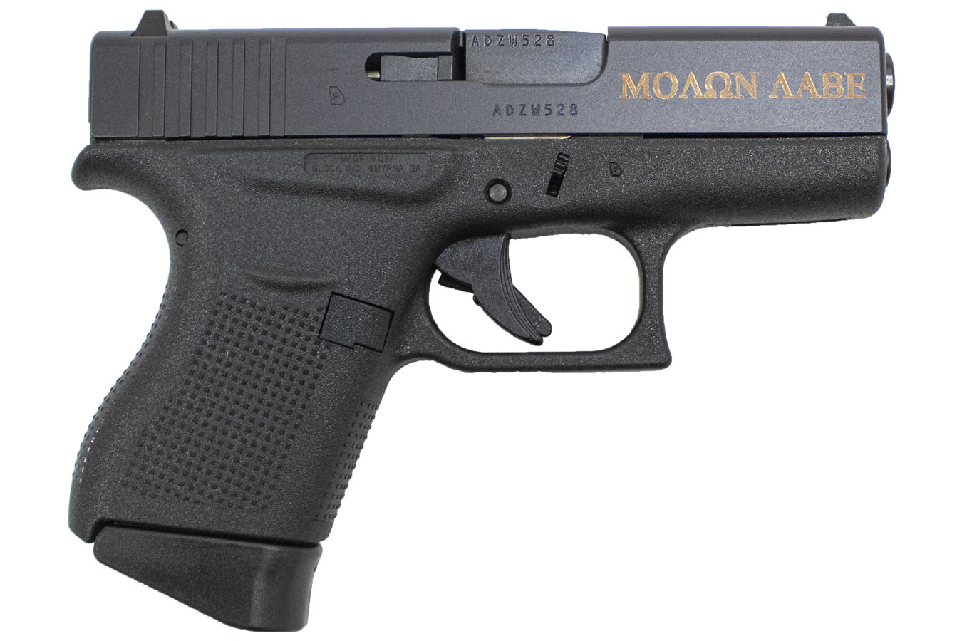 43 9mm with Spartan Helmet and Molon Labe Bronze Engraving - Firearms | The Gun Shop