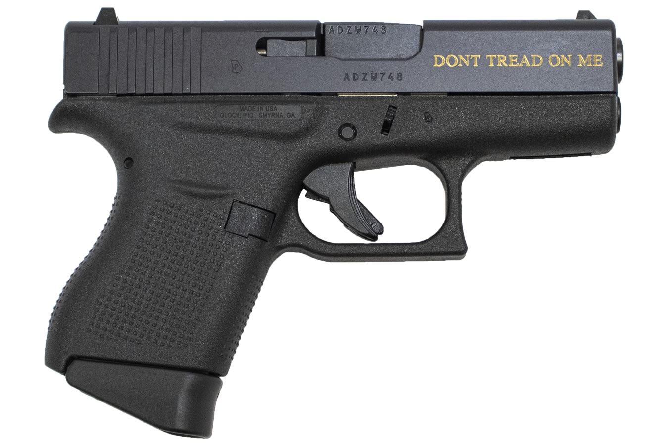 43 9mm Carry Conceal Pistol with Gadsen Snake and Dont Tread on Me Gold Engraving - Firearms | The Gun Shop