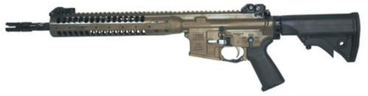 LWRC Improved Carbine SPR Platform 5.56/223 14.7" Helical Fluted Barrel, Permanent Flash Hider (16" Total) Patriot Brown 30 Rd Mag
