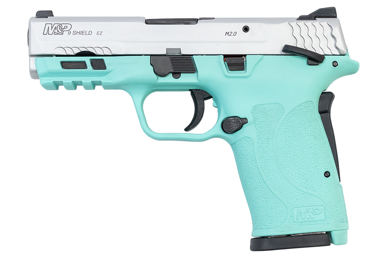 MP9 Shield EZ 9mm Pistol with Robins Egg Blue Frame and Silver Slide - Firearms | The Gun Shop