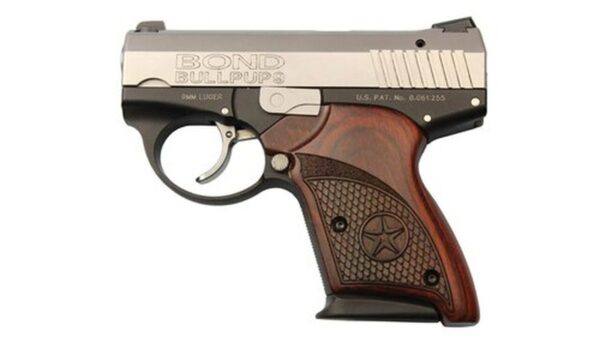 Bond Arms BullPup9 9mm 3.35" Barrel Rosewood Grip, SS Slide, 7rd Mag