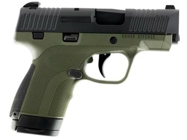 Honor Defense Honor Guard 9mm, 3.2", 7rd, OD Green Frame, Black Slide
