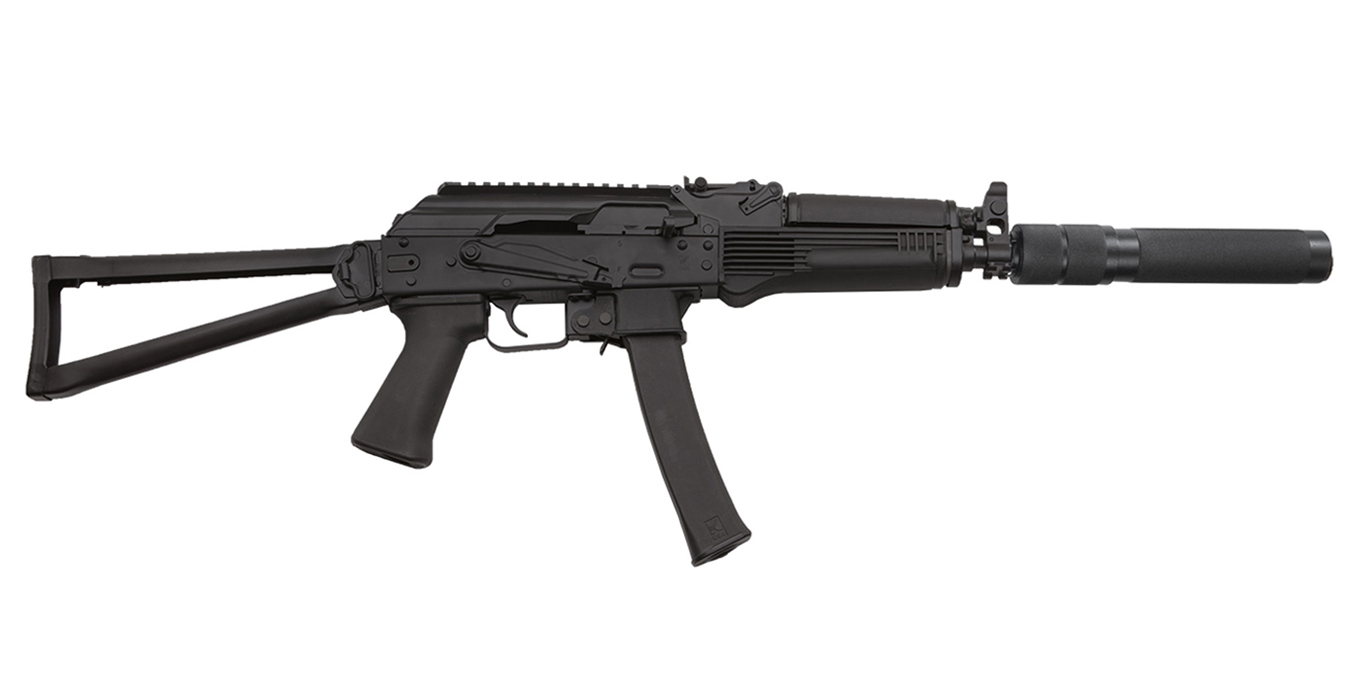 KR-9S 9mm AK Rifle with Faux Suppressor and Folding Stock - Firearms | The Gun Shop