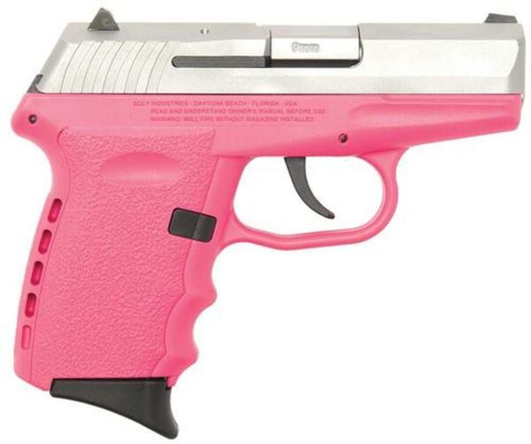 SCCY CPX-2 Gen 2 DAO 9mm 3.1" Barrel, Pink Poly Grip/Frame SS Slide No Safety, 10rd