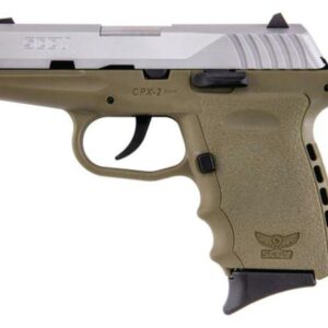 SCCY CPX-2 9mm 3.1" Barrel, SS Slide, No Manual Safey, Dark Earth Frame 10rd