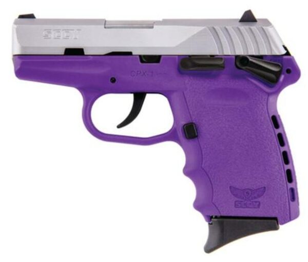 SCCY CPX-1 9mm 3" Barrel Natural Satin SS Slide/Purple Frame 10rd Mag