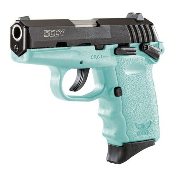 SCCY CPX-1 CBSB 9mm, 3.1" Barrel, Robin Egg Blue Frame 2- 10rd Mags