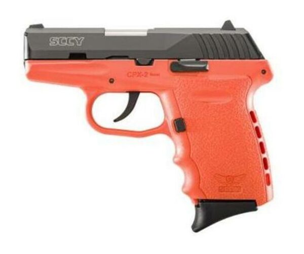 SCCY CPX-2 No Manual Safety 9mm 3" Barrel Carbon Black Slide Orange Frame 10rd Mag