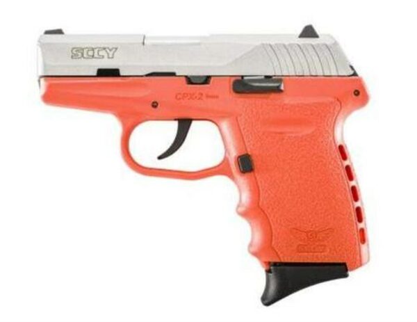 SCCY CPX-2 9mm, 3.1" Barrel, Orange Frame, SS Slide, 10rd