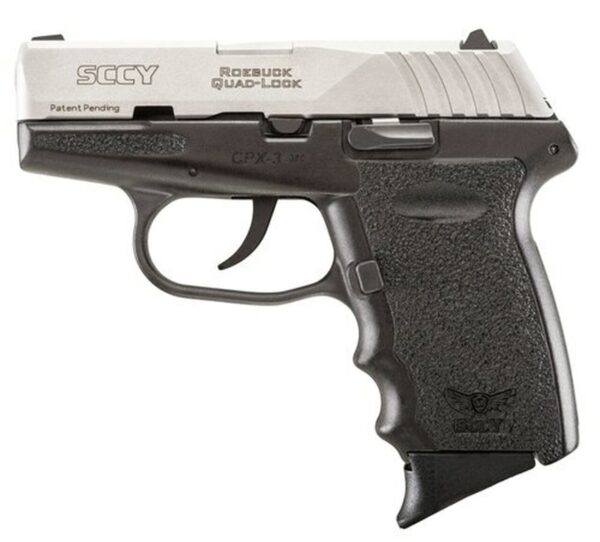 SCCY CPX-3, .380 ACP, 4.96" Barrel, 10rd, Black Grip, Stainless Steel Slide