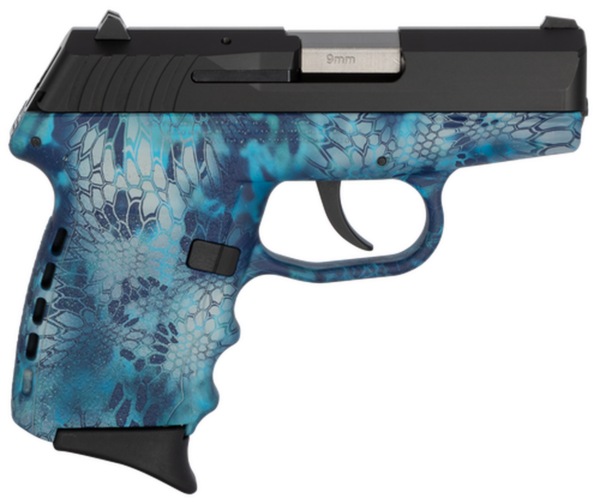 SCCY CPX-2 Carbon 9mm, 3.1" Barrel, Kryptek Pontus Grip, Black Stainless Steel Slide, 10rd