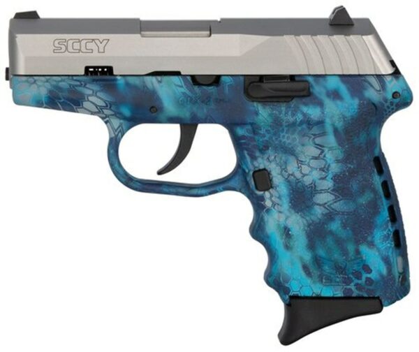 SCCY CPX-2 Carbon 9mm, 3.1" Barrel, Kryptek Pontus Grip, Stainless Steel Slide, 10rd