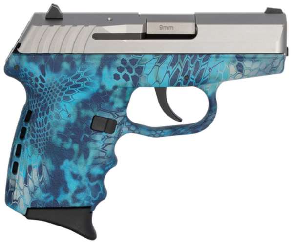 SCCY CPX-2 Carbon 9mm, 3.1" Barrel, Kryptek Pontus Grip, Stainless Steel Slide, 10rd