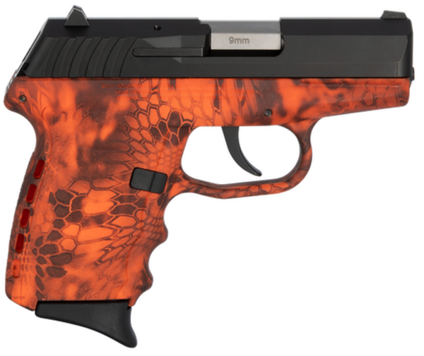 SCCY CPX-2 Carbon 9mm, 3.1" Barrel, Kryptek Inferno Polymer Grip, Black Stainless Steel Slide, 10rd