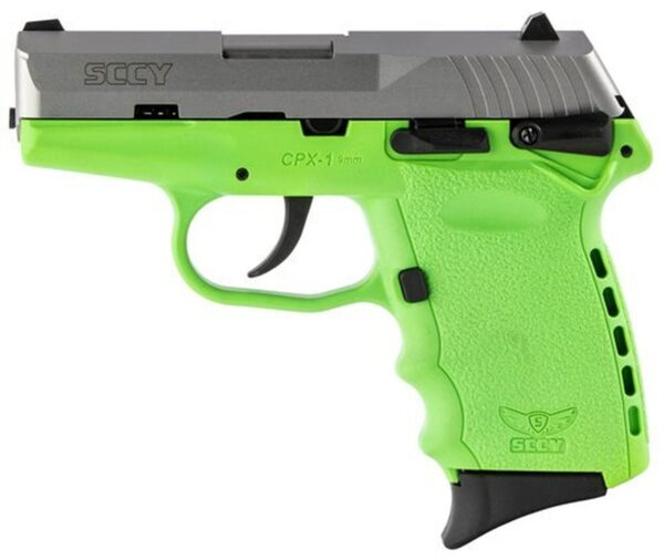 SCCY CPX-1 Carbon 9mm, 3.1" Barrel, Lime Grip, Stainless Steel Slide, 10rd