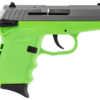SCCY CPX-1 Carbon 9mm, 3.1" Barrel, Lime Grip, Stainless Steel Slide, 10rd