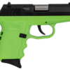 SCCY CPX-2 Carbon 9mm, 3.1" Barrel, Lime Grip, Black Stainless Steel Slide, 10rd