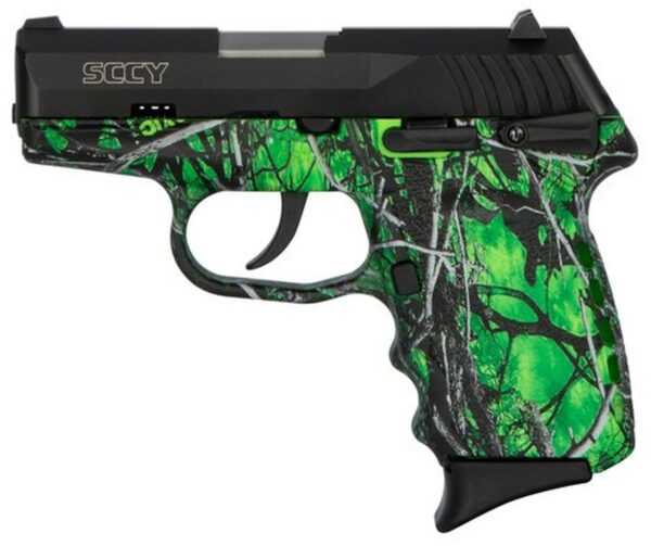 SCCY CPX-1 Carbon 9mm, 3.1" Barrel, Moon Shine Toxic Camo Grip, Black Stainless Steel Slide, 10rd