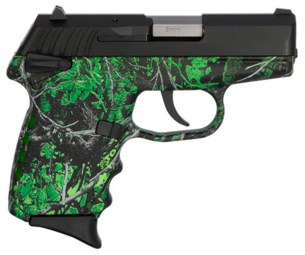 SCCY CPX-1 Carbon 9mm, 3.1" Barrel, Moon Shine Toxic Camo Grip, Black Stainless Steel Slide, 10rd