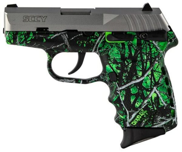 SCCY CPX-1 Carbon 9mm, 3.1" Barrel, Moon Shine Toxic Camo Grip, Stainless Steel Slide, 10rd