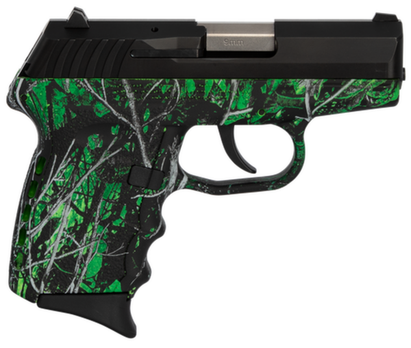 SCCY CPX-2 Carbon 9mm, 3.1" Barrel, Moon Shine Toxic Camo Grip, Black Stainless Steel Slide, 10rd