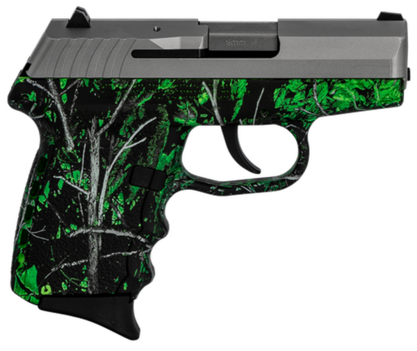 SCCY CPX-2 Carbon 9mm, 3.1" Barrel, Moon Shine Toxic Camo Grip, Stainless Steel Slide, 10rd