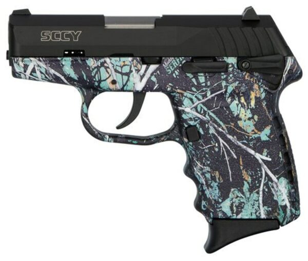 SCCY CPX-1 Carbon 9mm, 3.1" Barrel, Muddy Girl Serenity Grip, Black Stainless Steel Slide, 10rd