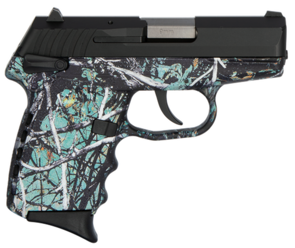 SCCY CPX-1 Carbon 9mm, 3.1" Barrel, Muddy Girl Serenity Grip, Black Stainless Steel Slide, 10rd