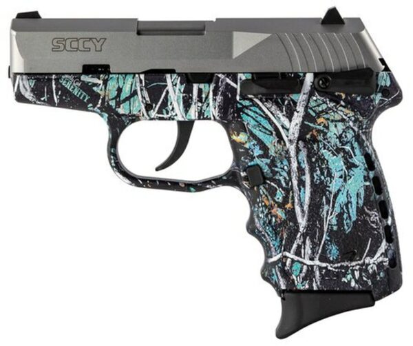 SCCY CPX-1 Carbon 9mm, 3.1" Barrel, Muddy Girl Serenity Grip, Stainless Steel Slide, 10rd