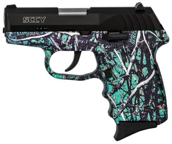 SCCY CPX-2 Carbon 9mm, 3.1" Barrel, Muddy Girl Serenity Grip, Black Stainless Steel Slide, 10rd