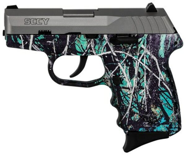 SCCY CPX-2 Carbon 9mm, 3.1" Barrel, Muddy Girl Serenity Grip, Stainless Steel Slide, 10rd