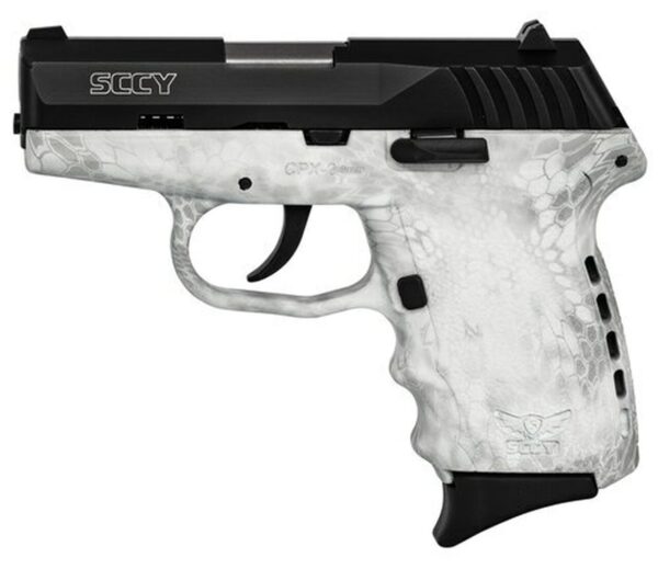 SCCY CPX-2 Carbon 9mm, 3.1" Barrel, Kryptek Yeti Grip, Black Stainless Steel Slide, 10rd