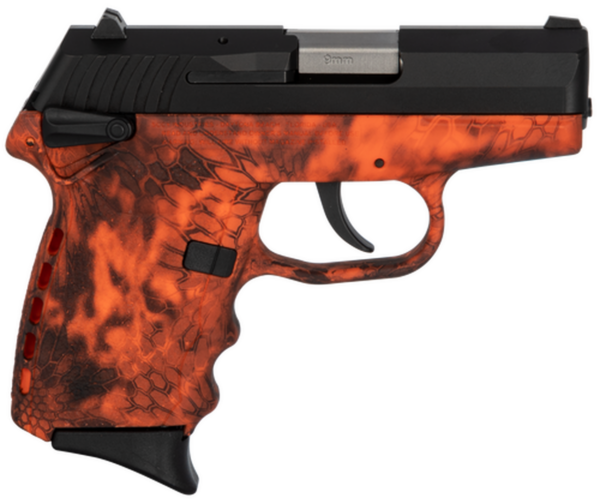 SCCY CPX-1 Carbon 9mm, 3.1" Barrel, Kryptek Inferno Grip, Black Stainless Steel Slide, 10rd