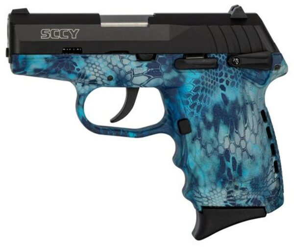 SCCY CPX-1 Carbon 9mm, 3.1" Barrel, Kryptek Pontus Grip, Black Stainless Steel Slide, 10rd