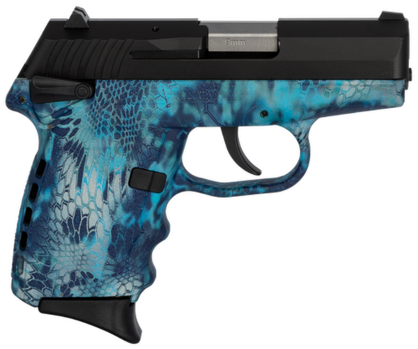 SCCY CPX-1 Carbon 9mm, 3.1" Barrel, Kryptek Pontus Grip, Black Stainless Steel Slide, 10rd
