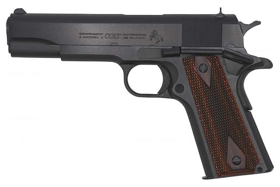 1911 Government 38 Super Semi-Auto Pistol with Blued Finish and Wood Grips - 1911 Pistols | The Gun Shop