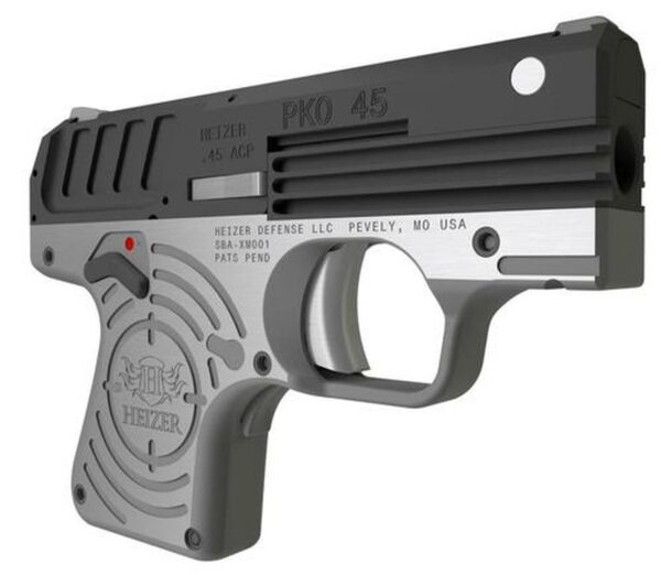 Heizer PKO 45 ACP, 2.75", 5rd, Stainless Steel Frame, Black Slide