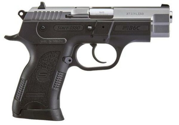 SAR USA B6C Compact 9mm, 3.8", 13rd, 3-Dot Sights, Stainless Steel Slide, Black Polymer Frame