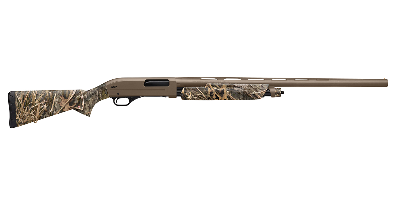 SXP Hybrid Hunter 12 Gauge Pump Action Shotgun with Mossy Oak Shadow Grass Habitat Camo Stock and FDE Barrel / Receiver - Firearms | The Gun Shop