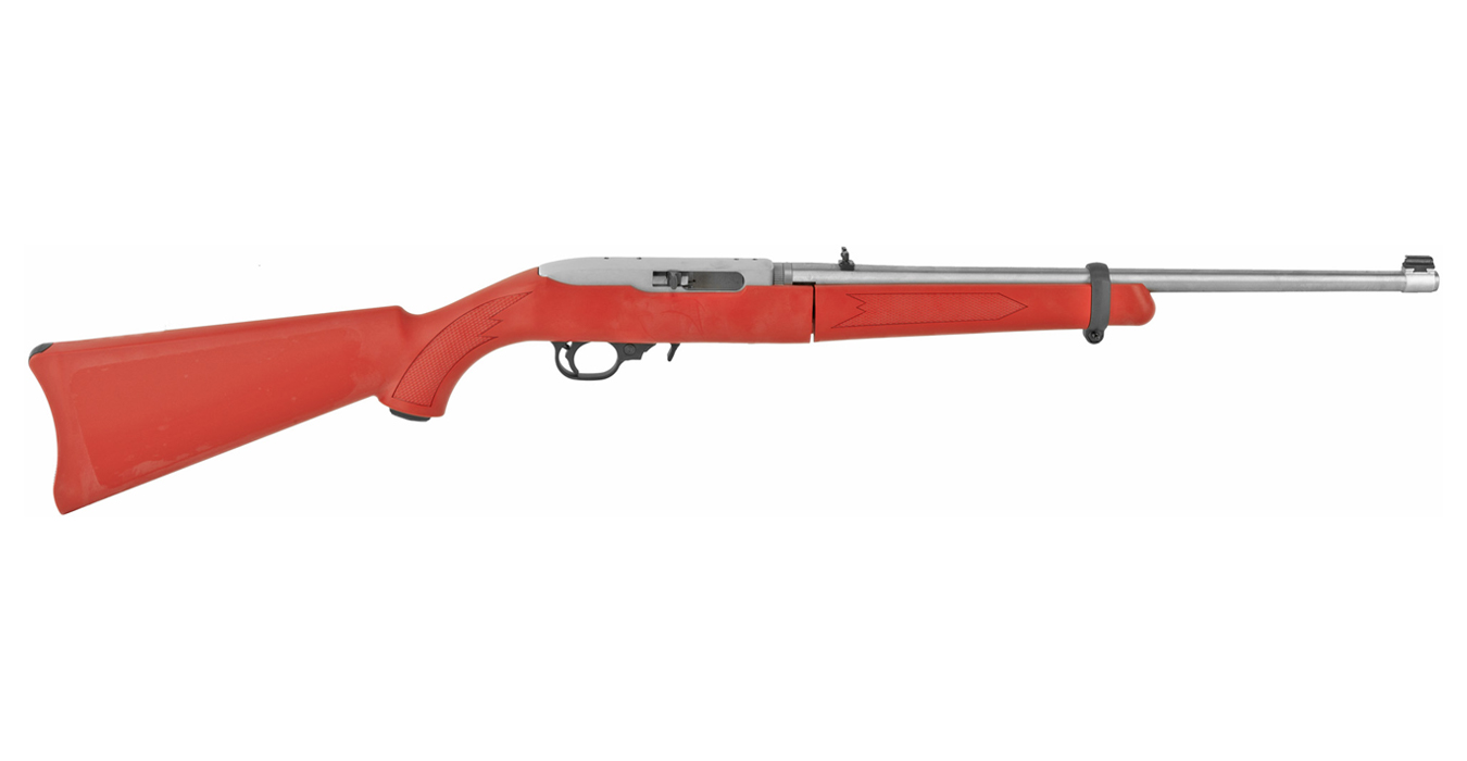 10/22 Takedown 22 LR Autoloading Rifle with Red Stock and Stainless Barrel - Firearms | The Gun Shop