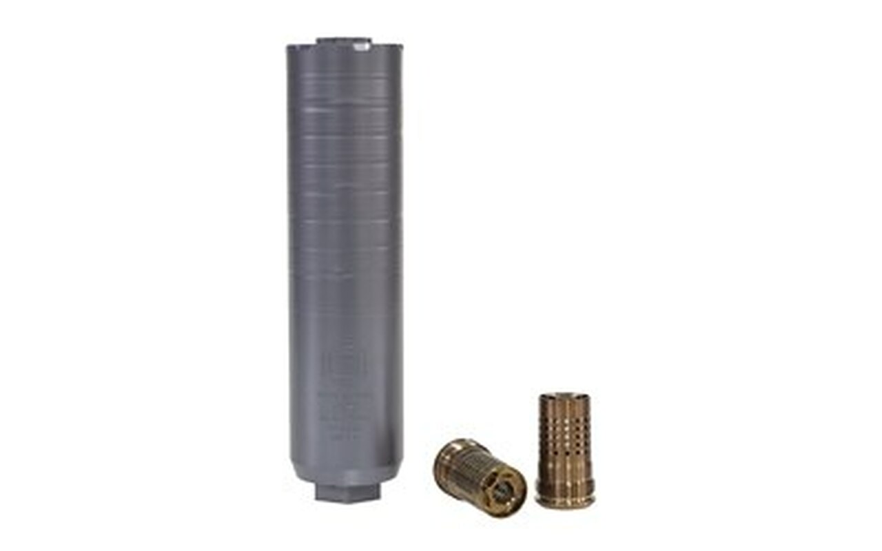 Q Trash Panda Rifle Suppressor, 1.75" Diameter, 6.91" Length, 7.62/300Blk/300 Win, Titanium, Black, Quickie Fast Attachment