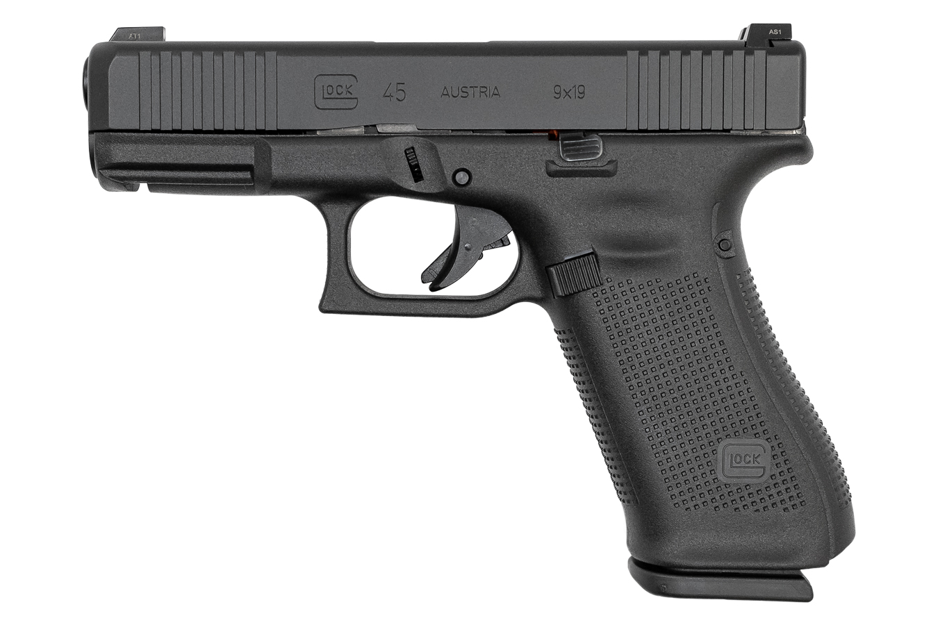 45 9mm Pistol with Front Slide Serrations and Glock Night Sights - Firearms | The Gun Shop