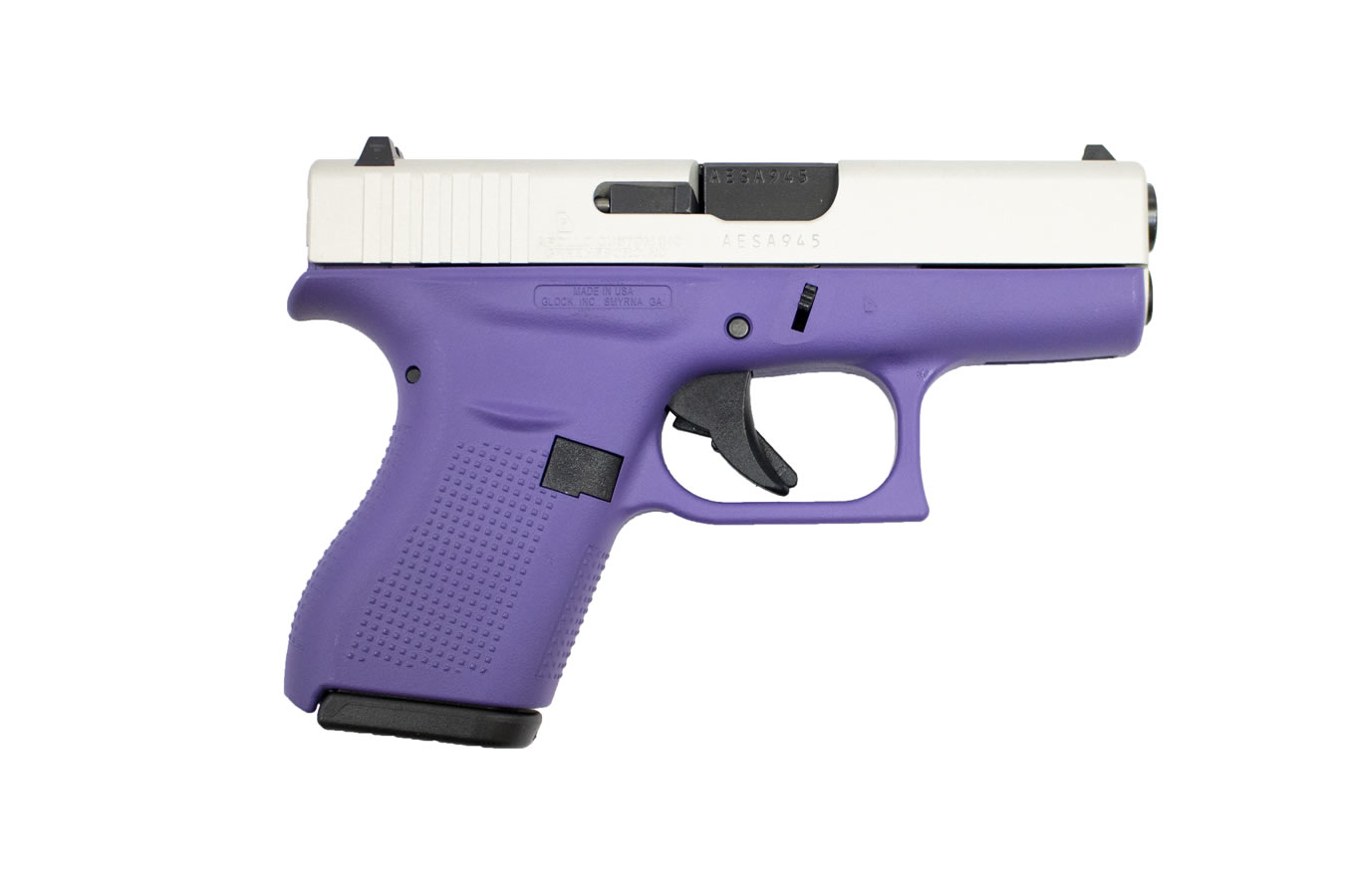 42 380 Auto Pistol with Cerakote Purple Frame and Shimmering Aluminum Slide - Firearms | The Gun Shop