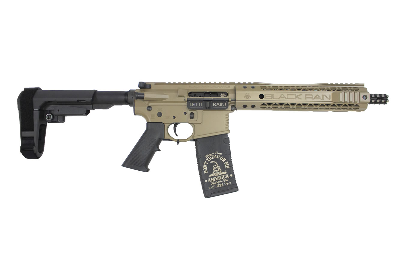Custom Billet 5.56 Pistol with SBA3 Brace and FDE Cerakote Finish