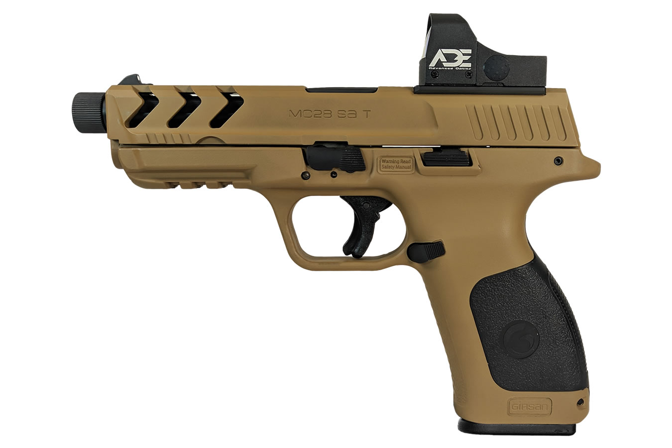 MC28 SA-TV BX 9mm Flat Dark Earth Striker-Fired Pistol with Threaded Barrel and Red Dot Optic - Firearms | The Gun Shop