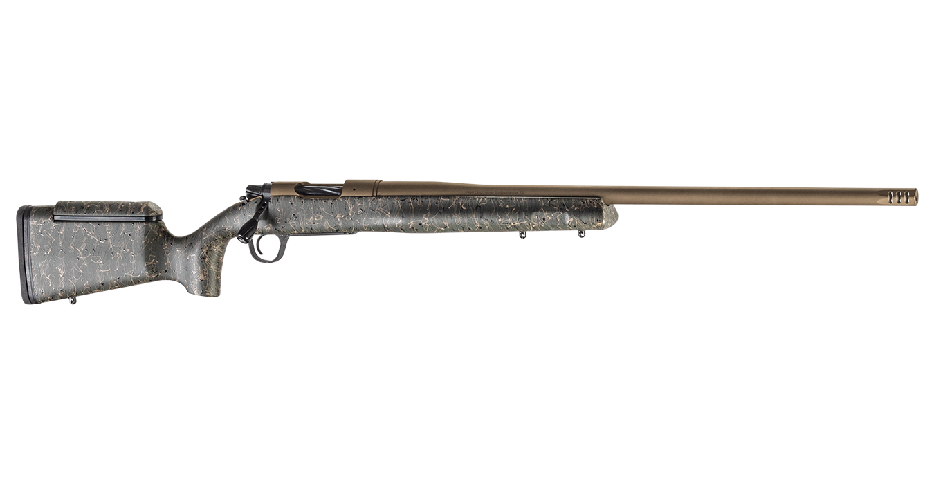 Mesa Long Range 300 Win Mag Bolt-Action Rifle with Green/Black/Tan Stock and Bronze Cerakote Finish - Bolt-Action Rifles | The Gun Shop