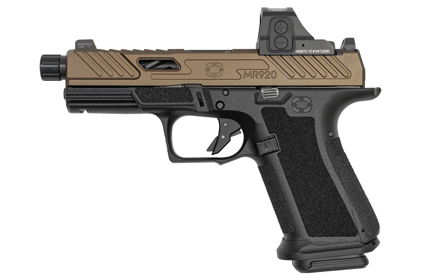 MR920 Elite 9mm Optics Ready Pistol with Holosun 507C, Bronze Cerakote Slide, and Threaded Barrel - Firearms | The Gun Shop