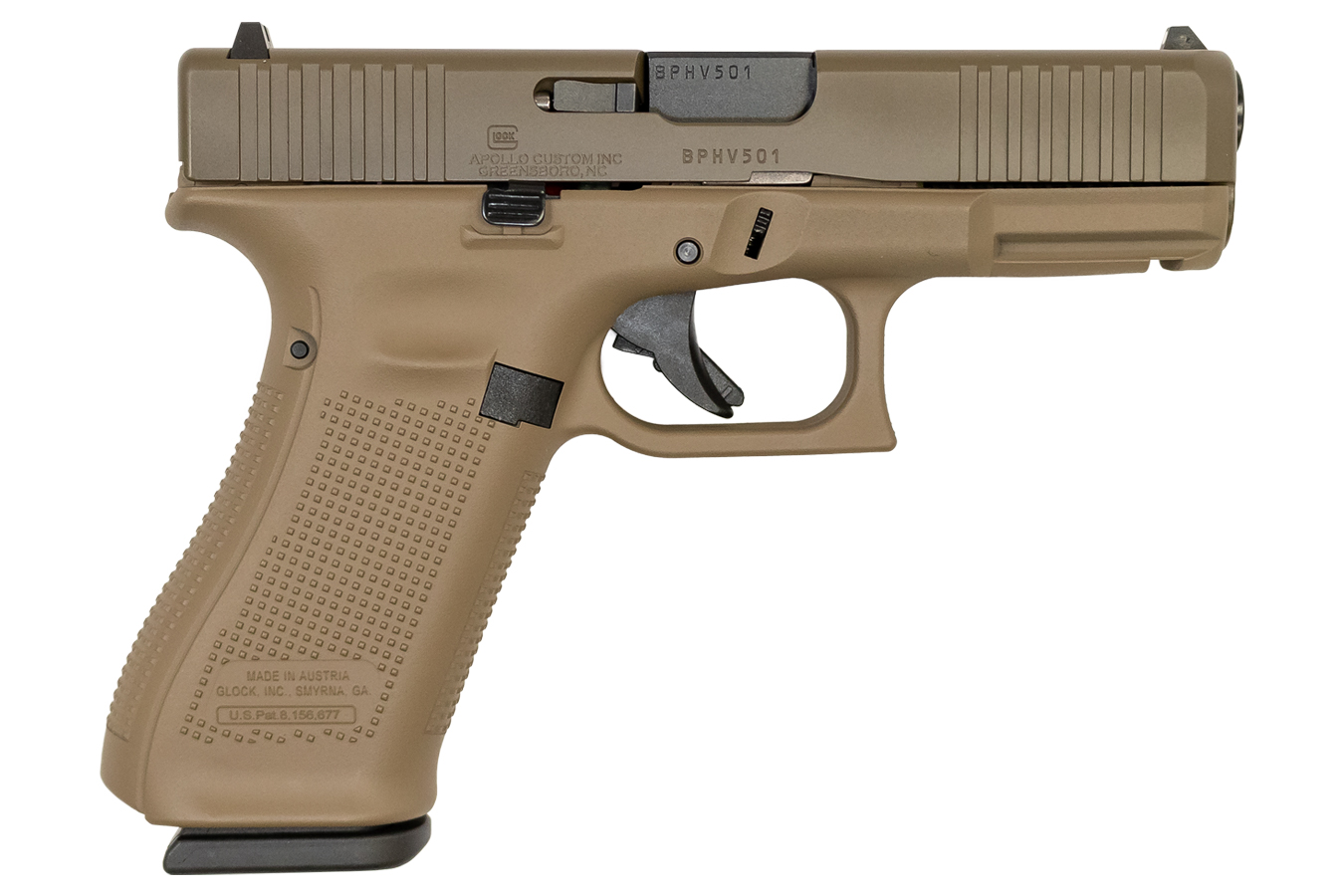 45 9mm Pistol with Front Slide Serrations, FDE Frame and Patriot Brown Slide Finish - Firearms | The Gun Shop